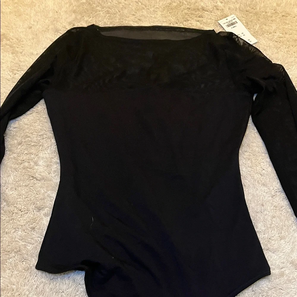 NWT A&F sheer arms and neck Black Long Sleeve Bodysuit. XS - Picture 5 of 9